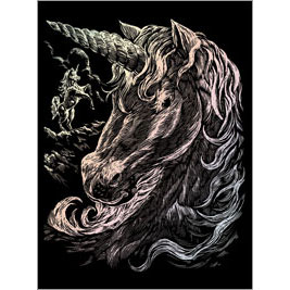 Unicorns Holographic Foil Regular Size Engraving Art Scraperfoil