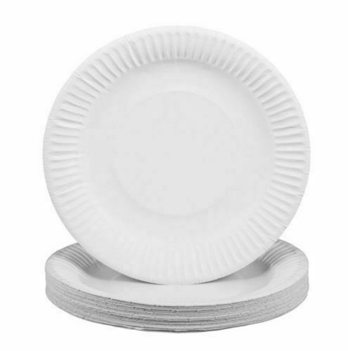 1000 White Disposable Paper Plates 7" BBQ Parties Outdoor Dinner Lunch Picnics