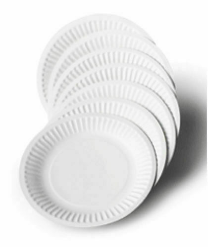 Blanc Plaques de plastique jetables Party Tableware BBQ Catering 7"