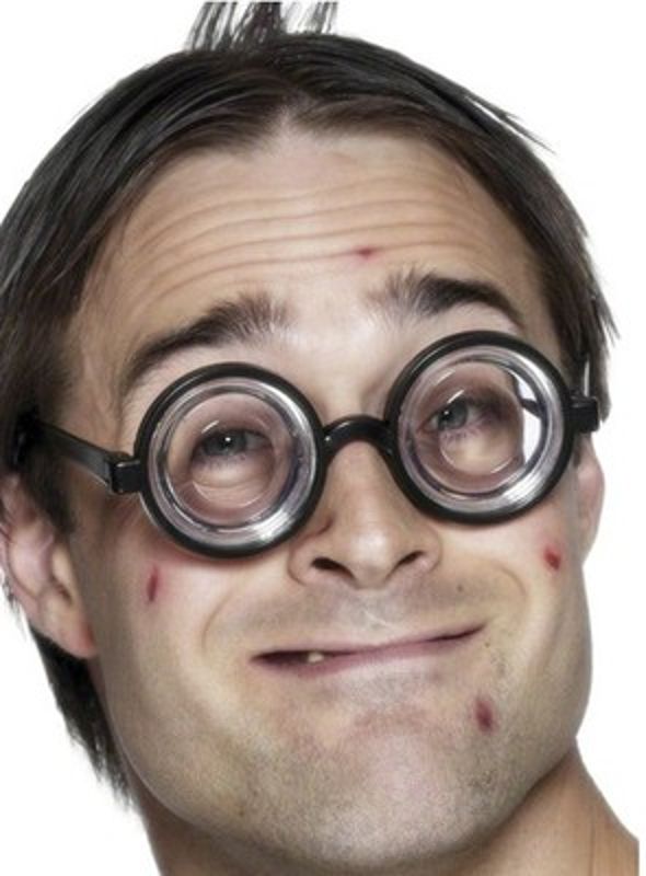 Geek Nerd Wally Potter Wizard Thick Rimmed Fancy Dress Glasses Spectacles