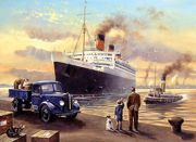 A3 Large Painting By Numbers Kit - Queen Mary Ship Departs Pal22