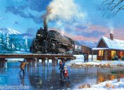 A3 Large Painting By Numbers Kit - Winter Steam Train Pal25