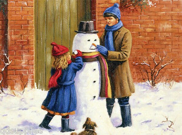 A3 Painting By Numbers Kit - Building Snowman Pal37