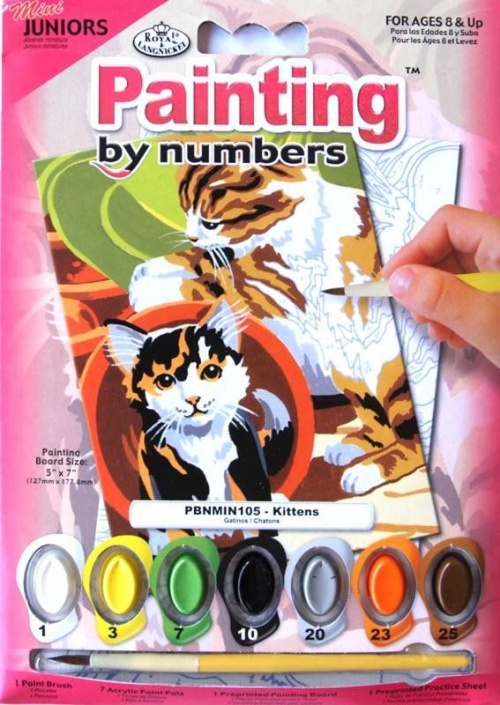 A5 Mini Painting By Numbers Kit - Kittens Pbnmin105