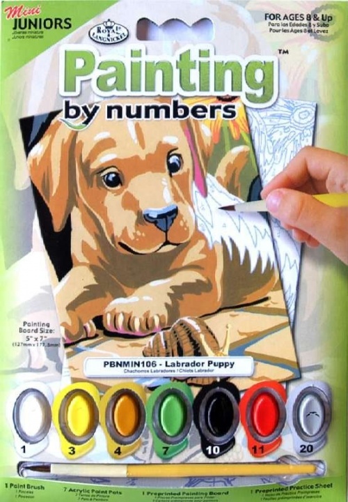 A5 Mini Painting By Numbers Kit - Labrador Puppy Pbnmin106