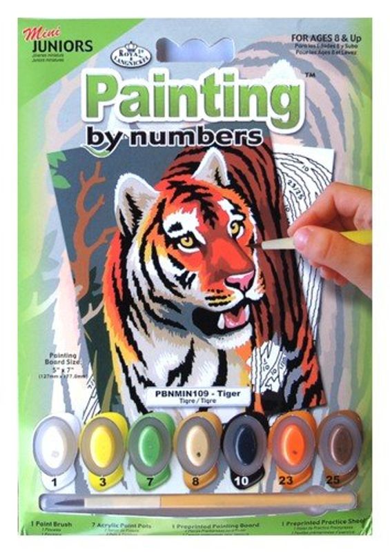 A5 Mini Painting By Numbers Kit - Tiger Pbnmin109