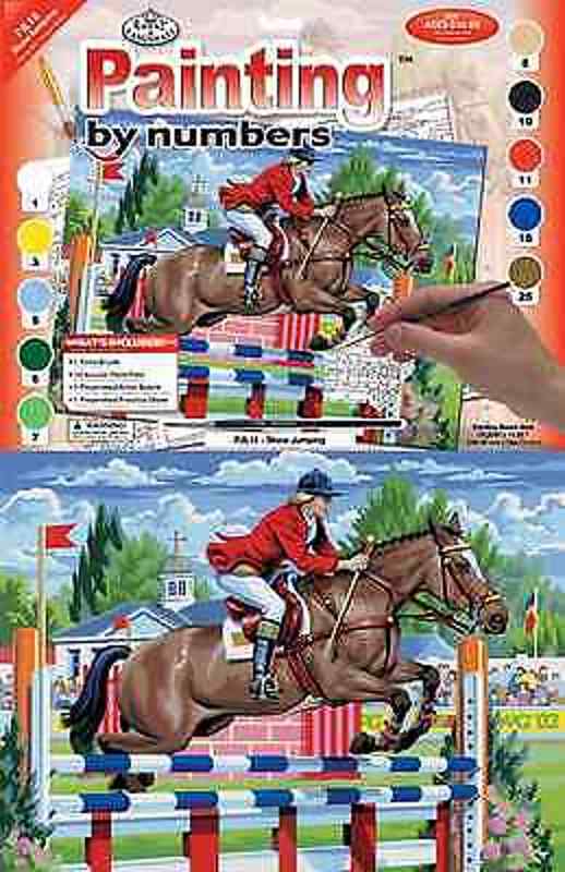 A3 Large Painting By Numbers Kit - Show Jumping Pjl18