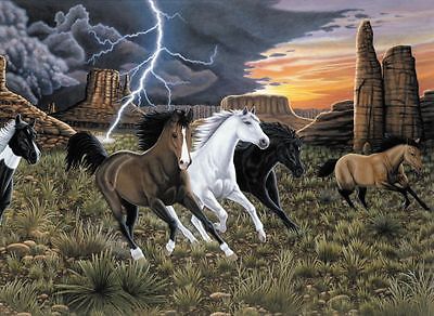 A3 Painting By Numbers Kit - Thunder Run Horses Pjl41
