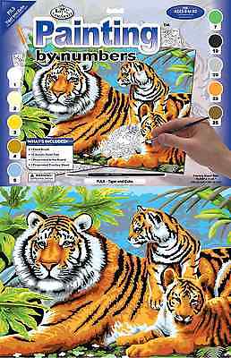 A3 Painting By Numbers Kit - Tiger And Cubs Pjl5