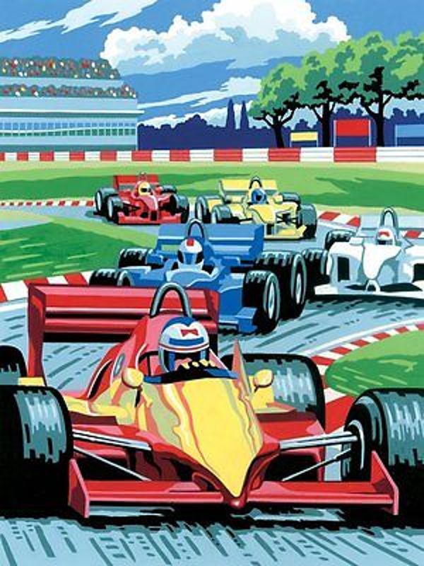 A4 Painting By Numbers Kit - Grand Prix Racer Pjs12