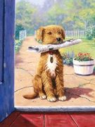 A4 Painting By Numbers Kit - The News Boy Puppy Pjs47