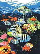 A4 Painting By Numbers Kit - Ocean Deep Fish Pjs74
