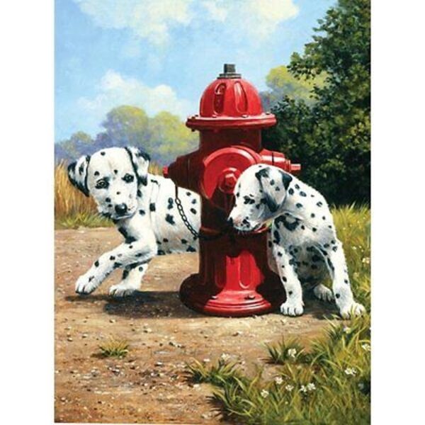 A4 Painting By Numbers Kit - Peek A Boo Dalmatians Pjs80