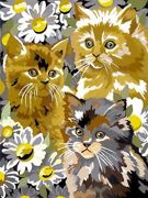 A4 Painting By Numbers Kit - Kittens And Daisies Pjs9