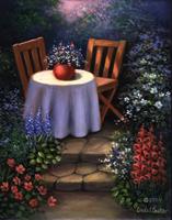 A3 Deluxe Canvas Paint By Greyscale Kit - Garden Table Pom-set13
