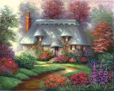 A3 Deluxe Canvas Painting By Greyscale Kit - Romantic Cottage Pom-set3