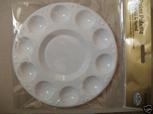 Artist Circular Round Paint Mixing Palette With 10 Wells R10well