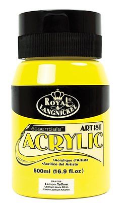500ml Essentials Lemon Yellow Royal Langnickel Acrylic Paint