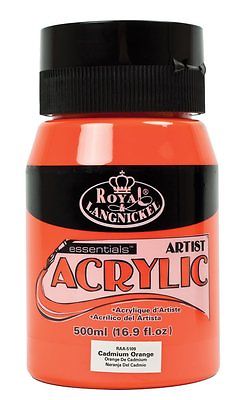 500ml Essentials Cadmium Orange Royal Langnickel Acrylic Paint