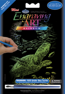 Under Sea Turtles Mini Rainbow Engraving Art Scraperfoil