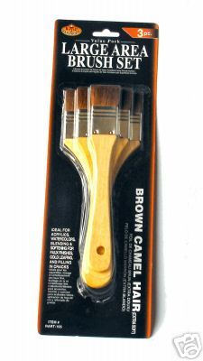 Soft Wash Brown Camel Hair Artist Paint Brush Set - Pack Of 3
