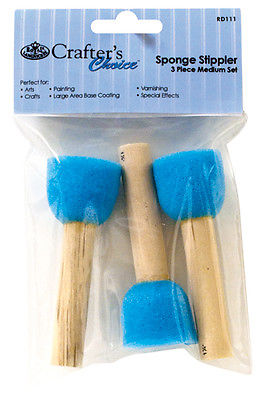 Set Of 3 Sponge Stippler Paint Brushes