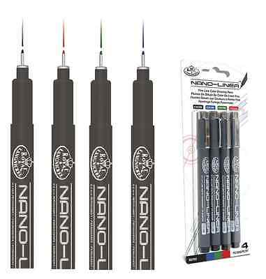 4 Colour Ink Nano Fine Liners 0.2mm Nib Drawing Pens
