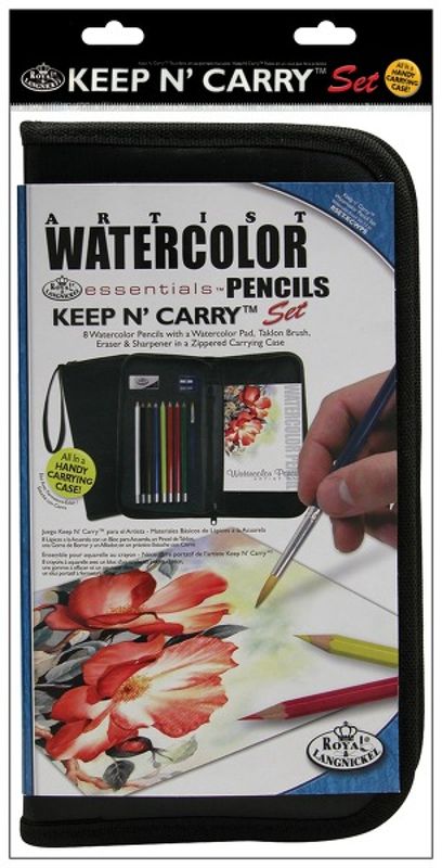 Watercolour Pencil Drawing Set With Pad In Zip-up Carry Case