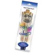 Set Of 5 Soft Grip Artist Paint Brush Set - Flat Shader Set 304