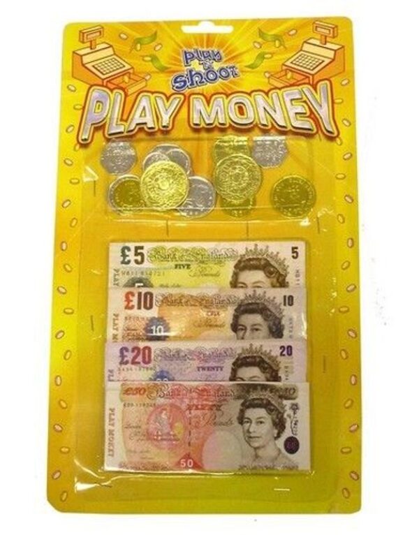 Details about   Kids Fake Pretend Money Childrens Role Play Cash Pound £ Notes Coins Shop Toy 