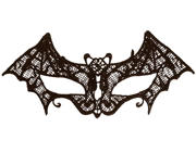 Black Lace Bat Mask Fancy Dress Accessory