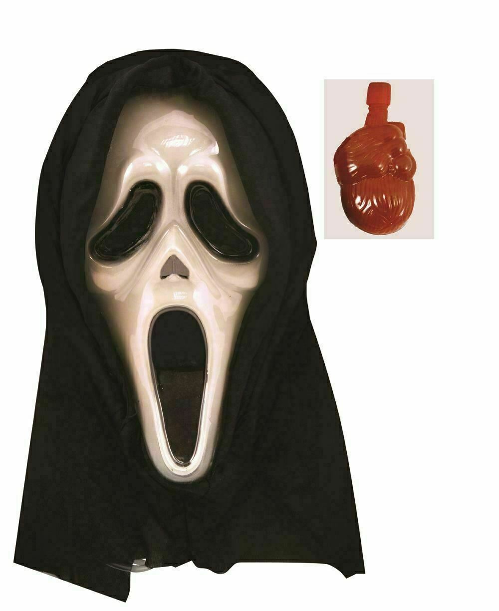 Bleeding Scream Ghostface Ghost Face Pumping Blood Halloween Fancy Dress Mask 