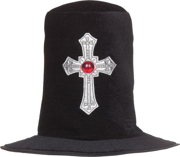 Black Velvet Vampire Top Hat Fancy Dress Accessory
