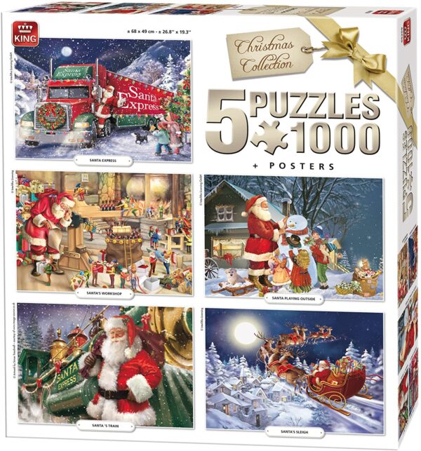 5 x 1000 piece Christmas Jigsaw Puzzles