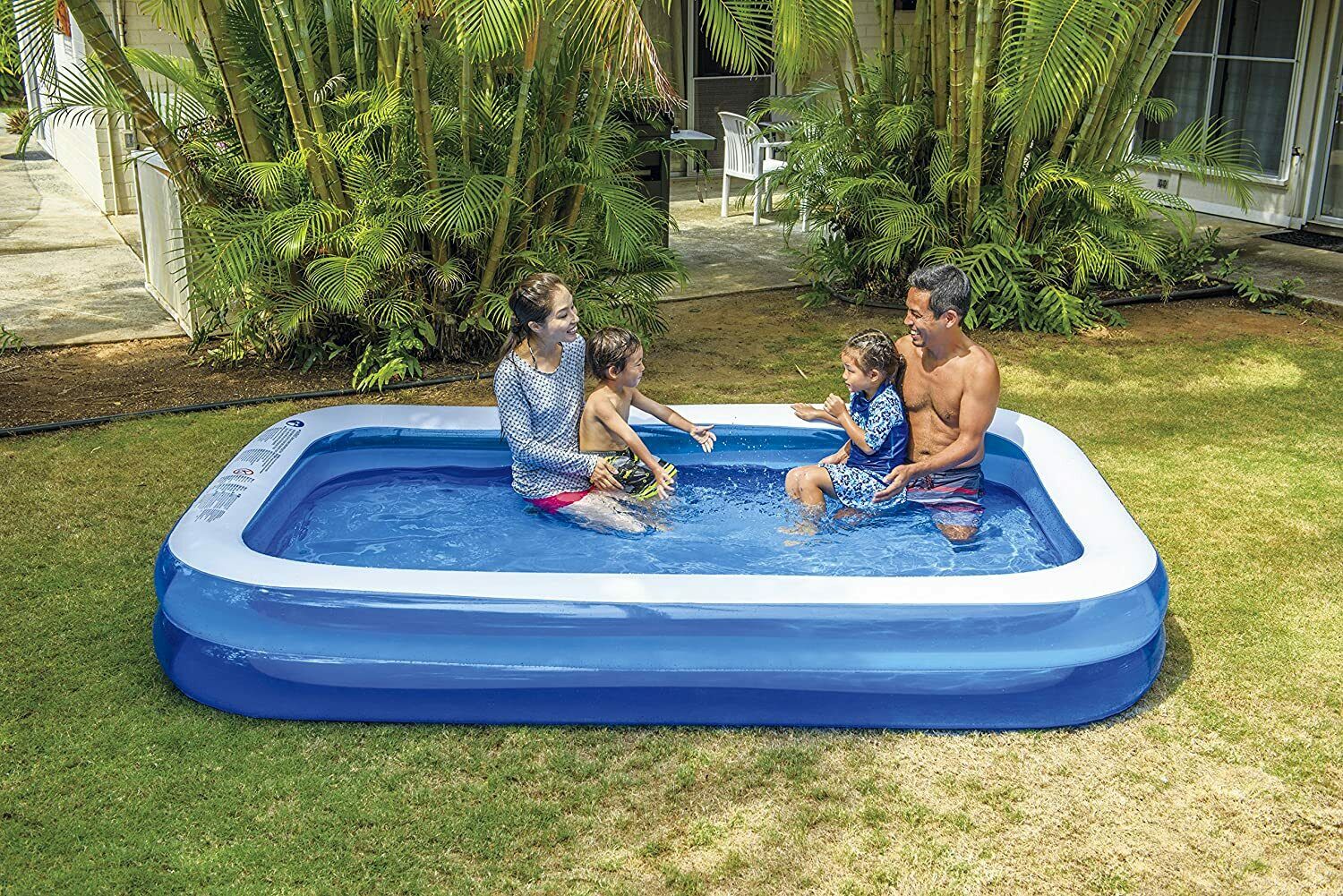 Wild N Wet 3M Jumbo Paddling Pool Outdoor Home Garden Inflatable Fun Swimming 