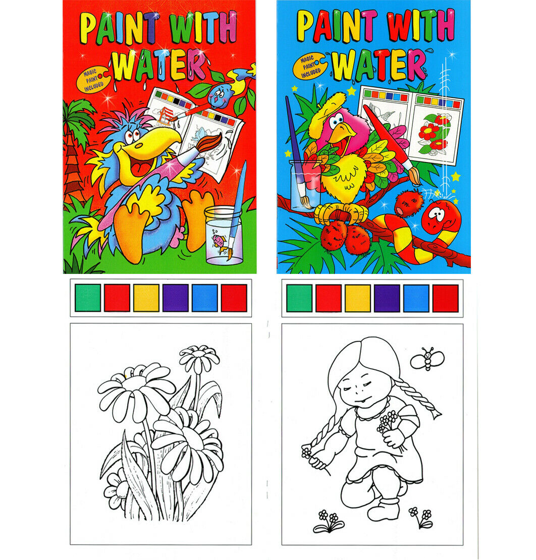 12 x A4 MAGIC PAINTING COLOURING ART BOOKS FOR CHILDREN NO MESS CRAFT SERIES 920 
