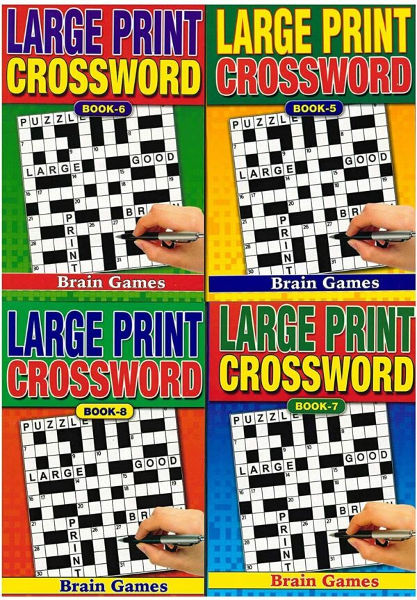 Set Of Four Crossword Puzzle Books