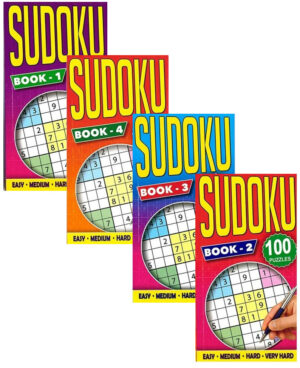 Set Of Four Sudoku Puzzle Books