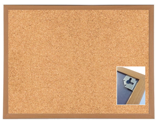 Premium Reinforced Framed Cork Notice Board 600 x 400mm Message Pin Corkboard 