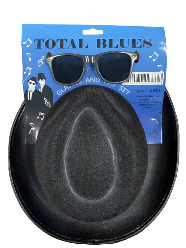 Blues Brother Hat & Glasses Set