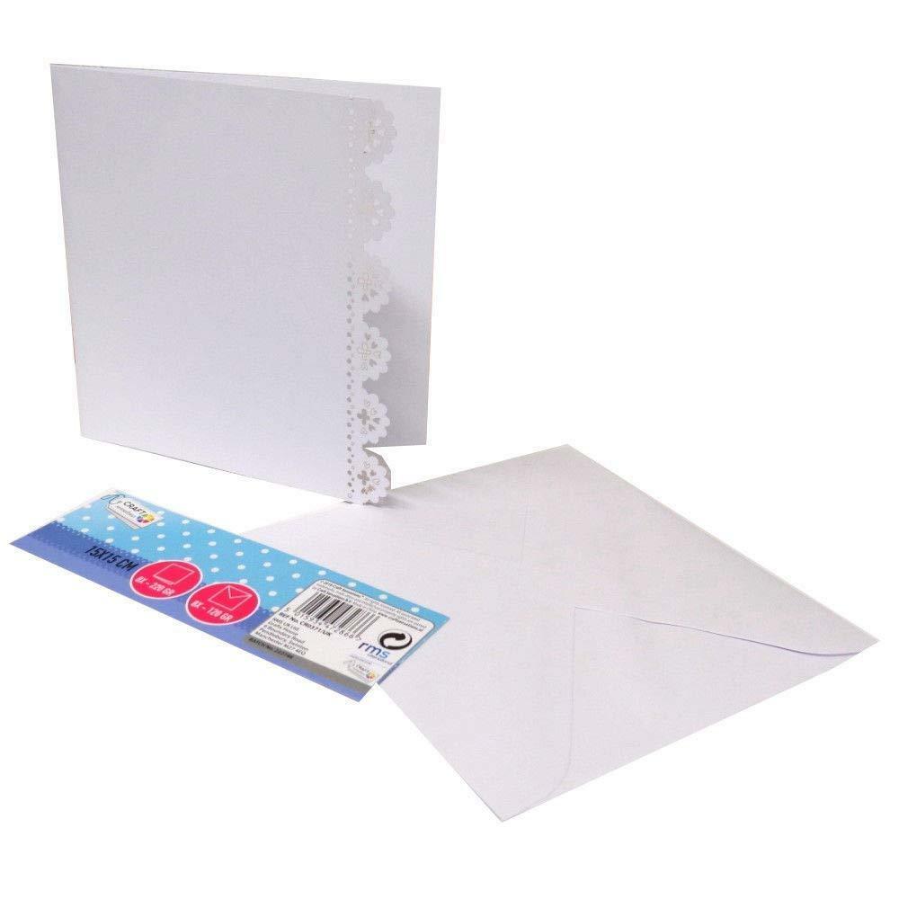 Blank Scalloped Edge Cards and Plain Envelopes White Craft Card