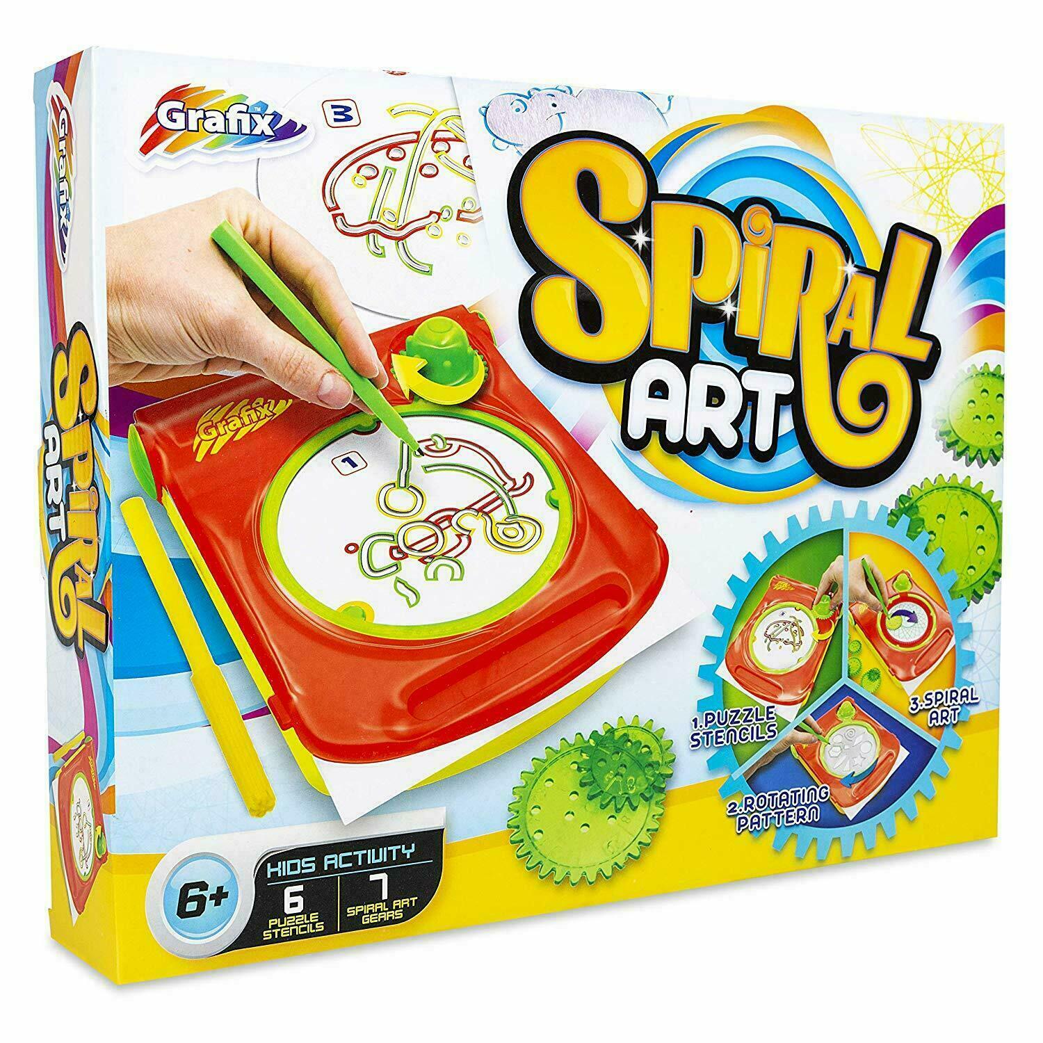 Details about   KIDS SPIRAL ART STENCILChildren Spirograph Stationery Pattern Craft Set Game 