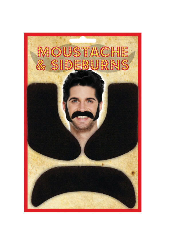 Moustache & Sideburns Set