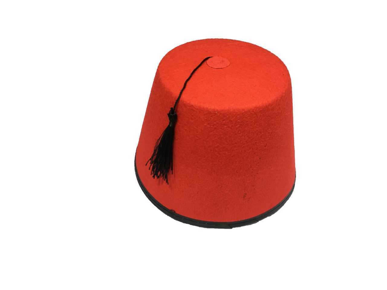 Red Fez Tarboosh Hat Tommy Cooper Moroccan Turkish Adults Fancy Dress Up Costume 