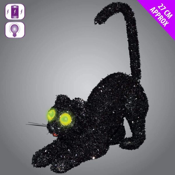 Possessed Black Cat With Light Up Eyes