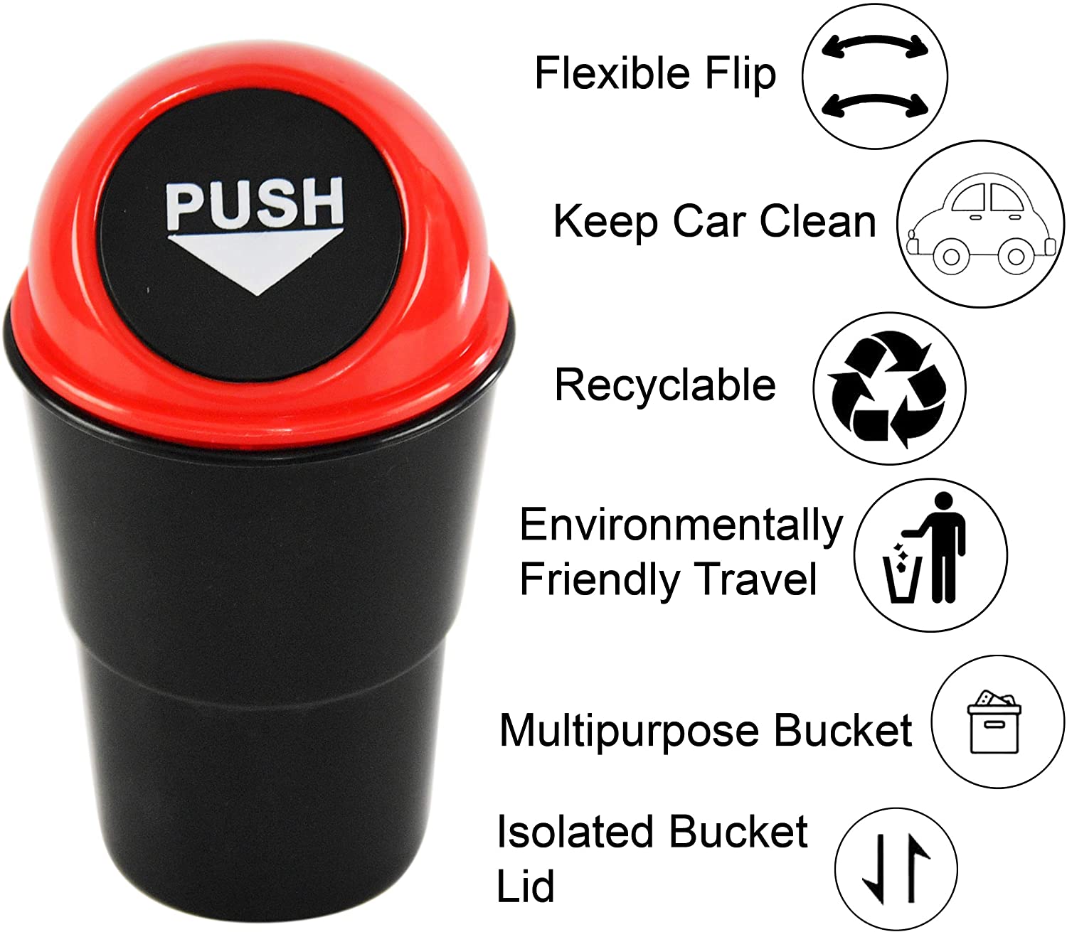 Portable 12cm Car Mini Trash Bin Plastic Cup Holder Ashtray