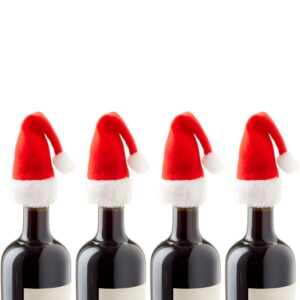 Santa Hat Bottle Toppers
