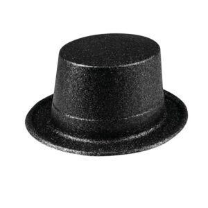 Black Glitter Top Hat