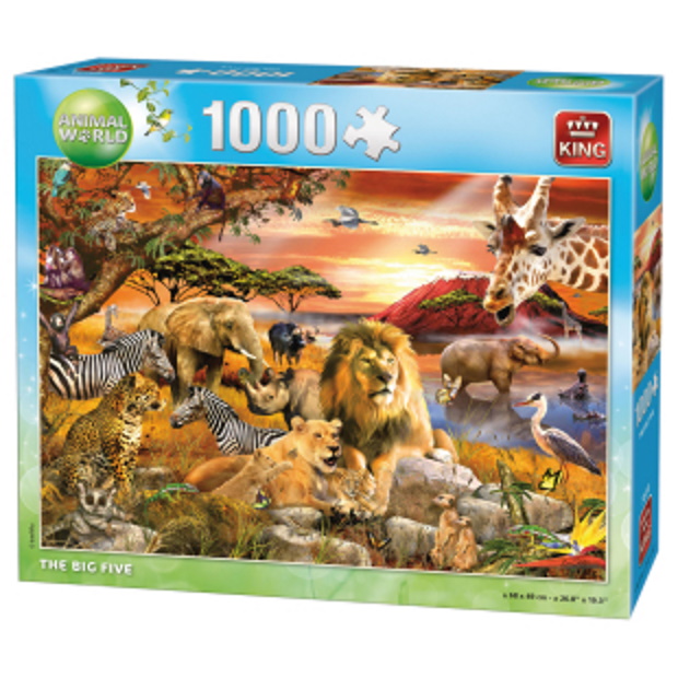 1000 Piece Animal World Collection Jigsaw Puzzle 'The Big Five'