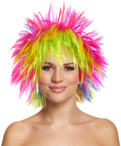 Rainbow neon Punk Wig